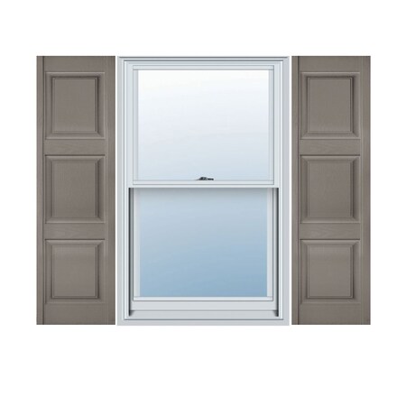 Ekena Millwork Lifetime Vinyl, Custom Three Equal Panel, Raised Panel Shutters, w/Shutter-Loks, LP4C14X03000CL LP4C14X03000CL